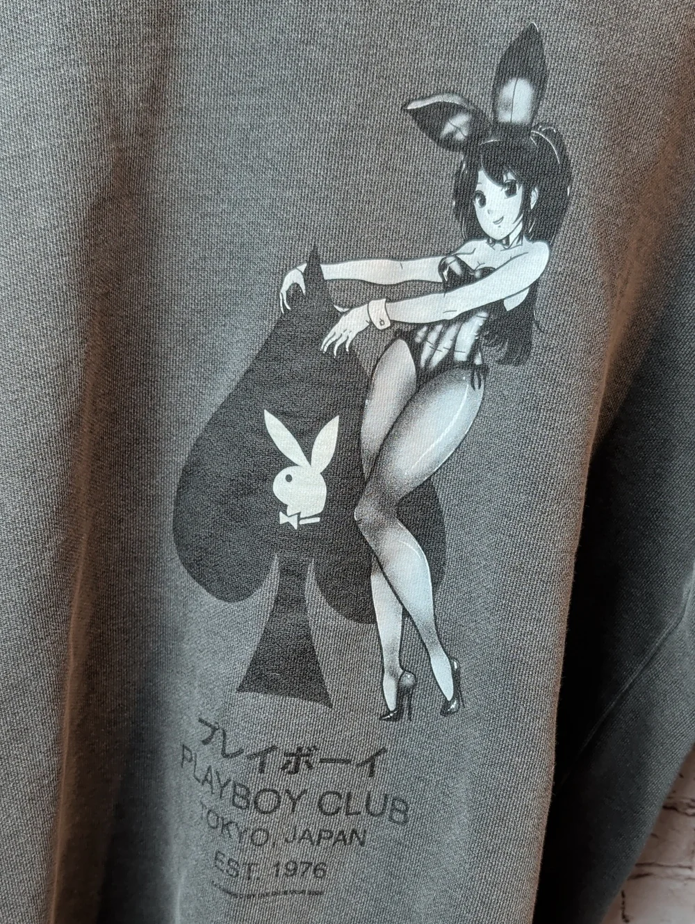 Playboy Club Tokyo Vintage-Style Men's Graphic Sweatshirt Crewneck Small